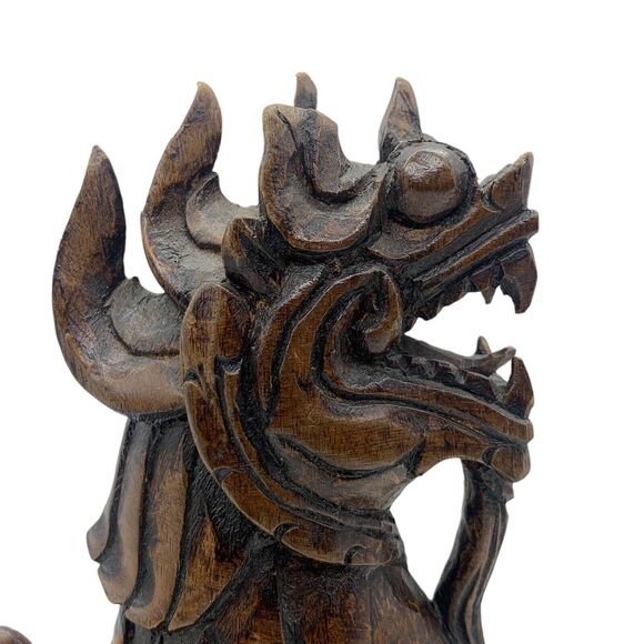 Wooden Carved Foo Dog - Picture 11 of 13